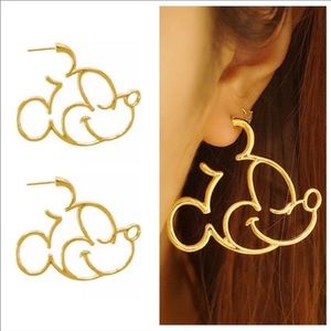 MICKEY MOUSE INSPIRED GOLD OUTLINE EARRINGS